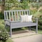 Flash Furniture Ellsworth 50 All Weather Indoor/Outdoor Recycled HDPE Bench with Contoured Seat in Gray LE-HMP-2035-12-GRY-GG - alternate 1